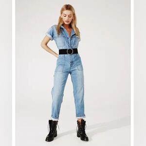 NWOT Pistola Grover Denim Field Light Blue Denim Jumpsuit